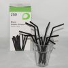 6mm Black Flexible Straws Qty 250