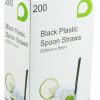 Black Plastic Spoon Straws Qty 200 - Image 2
