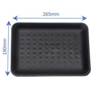 Large Black Polystyrene Meat Trays